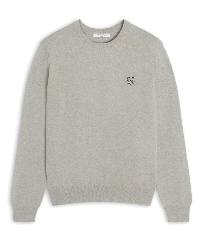 

Свитер с головой синей лисы Maison Kitsunã, серый