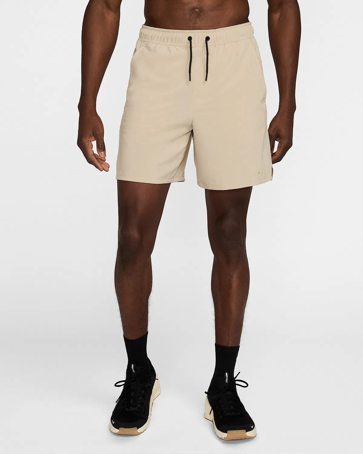 Мужские шорты Nike Unlimited Dri-FIT 7" Unlined Versatile, Desert Khaki/Black/Desert Khaki