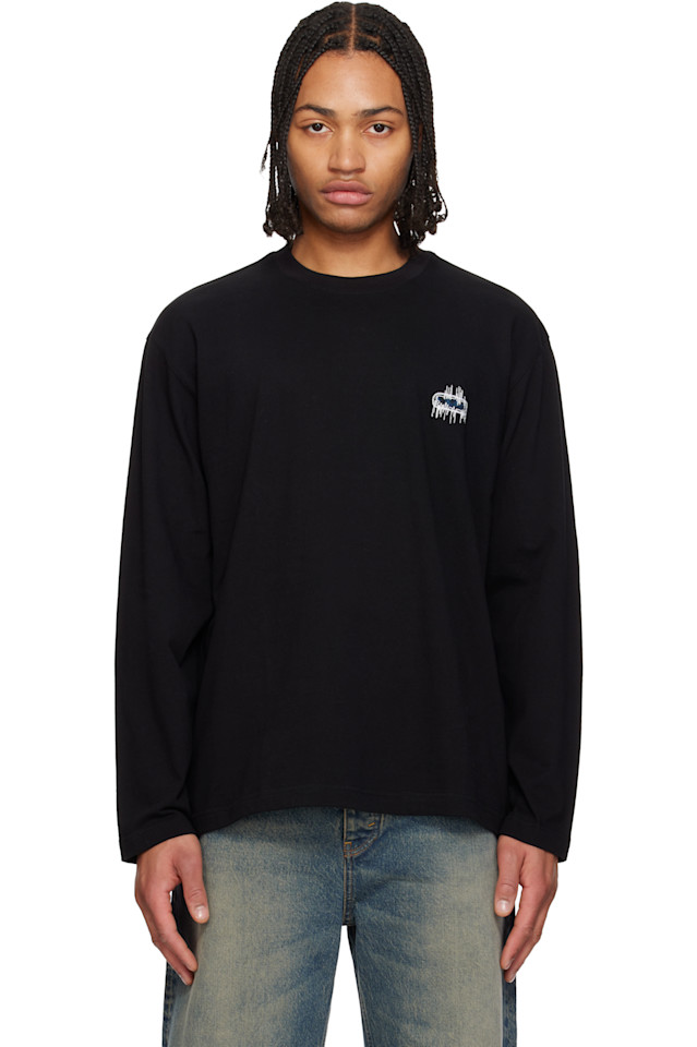 

Футболка с логотипом звуковой волны на спине Solid Homme, черный