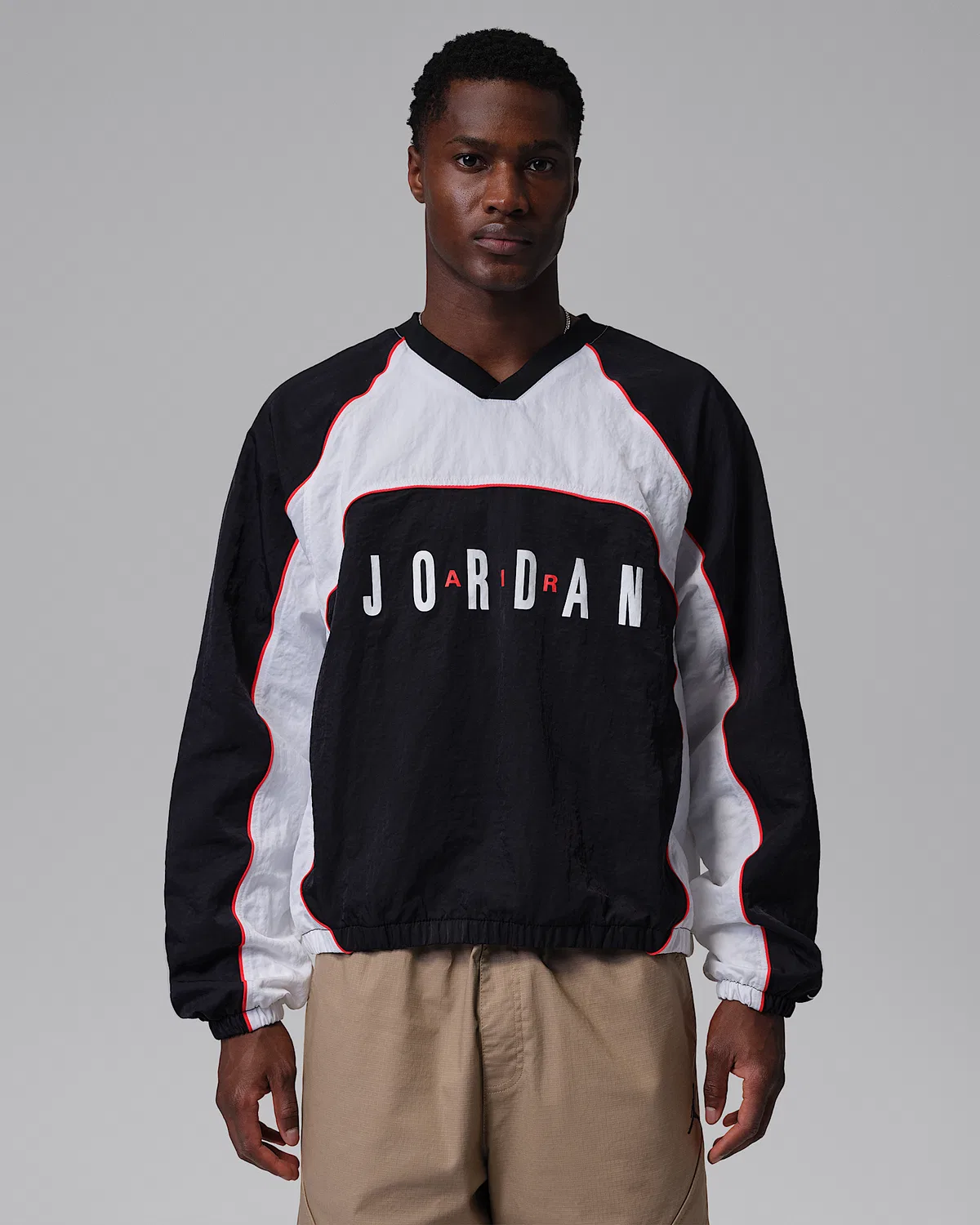 Мужская длинная футболка с длинным рукавом Jordan Flight, Black/White/Chile Red/White