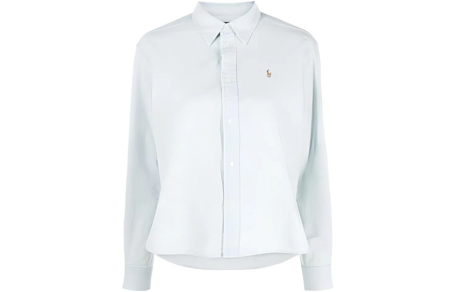 Рубашка свободного кроя укороченная Polo Ralph Lauren светло-голубая