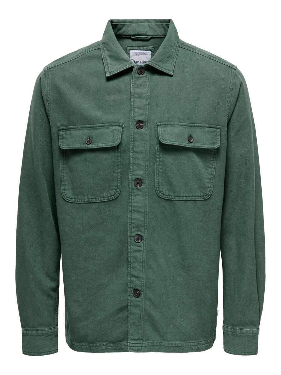 

Джинсовая рубашка Only & Sons Regular fit Button Up Shirt ONSOLIVER, изумрудный