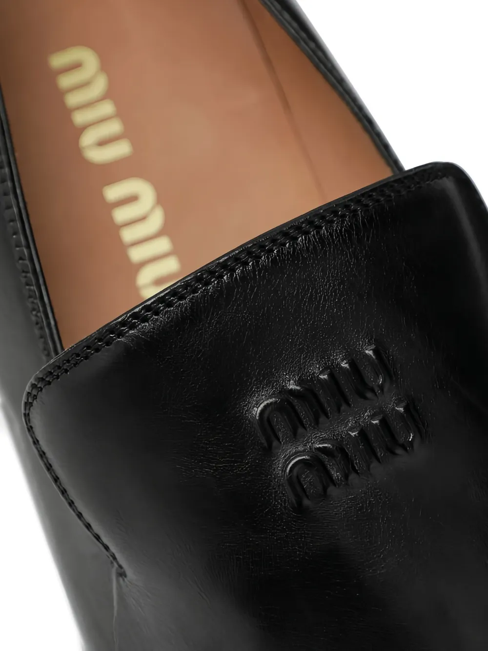 Лоферы с тиснением Miu Miu, черный — фото 4