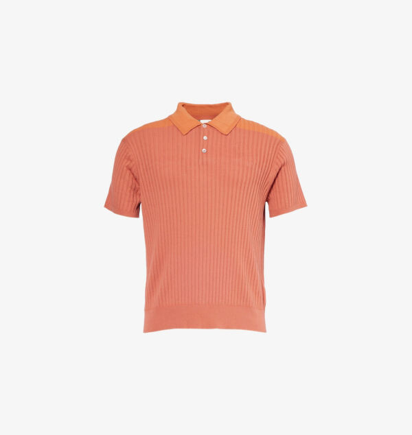

Рубашка-Поло из трикотажного хлопка с короткими рукавами в рубчик Paul Smith, розовый