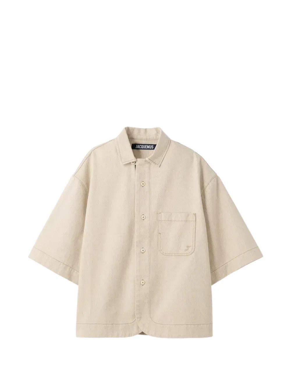 Рубашка с карманом JACQUEMUS, бежевый
