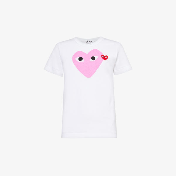 

Футболка Comme Des Garcons Play с принтом логотипа, розовый