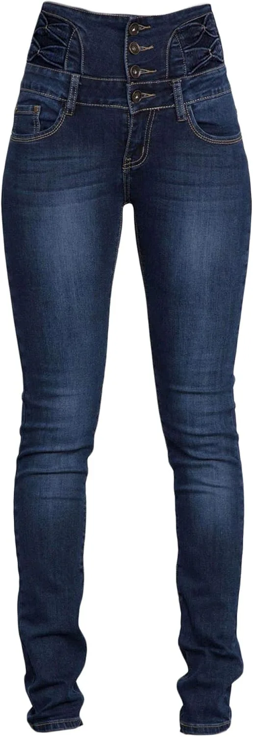 

Andongnywell женские джинсы skinny fit с высокой посадкой и эффектом подтяжки