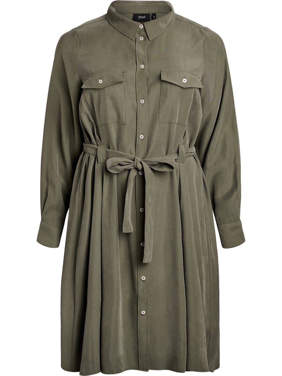

Платье-рубашка Zizzi Mdana, оливковый