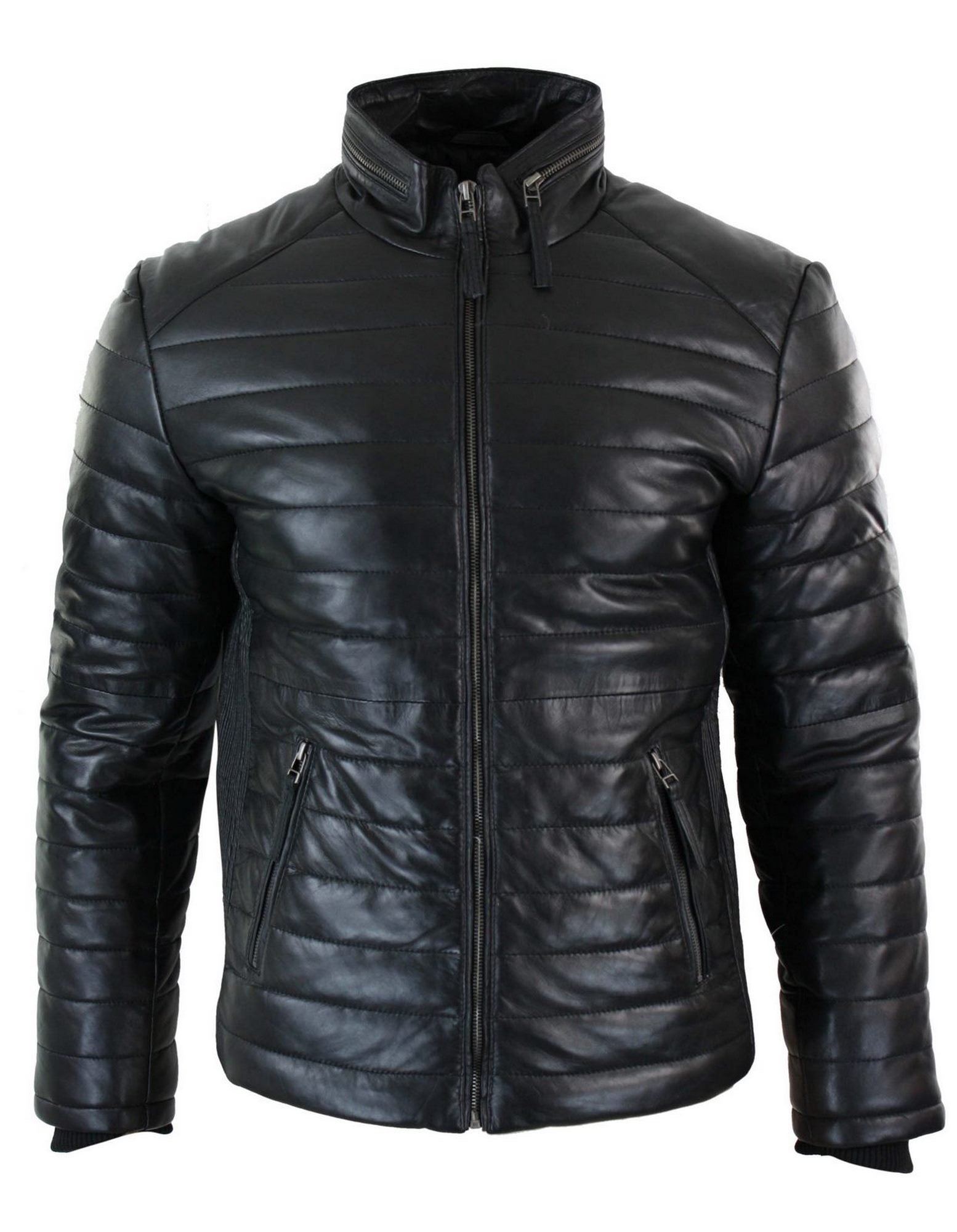 

Стеганая куртка из натуральной кожи TruClothing, черный