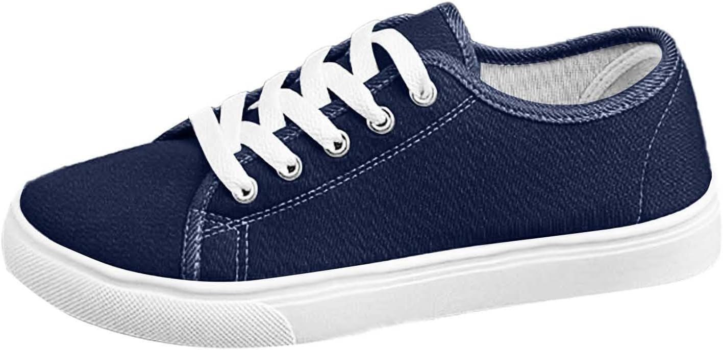 

Женские повседневные кеды из ткани Модные ботинки на шнуровке Комфортные плоские дышащие для повседневной носки Generic, синий