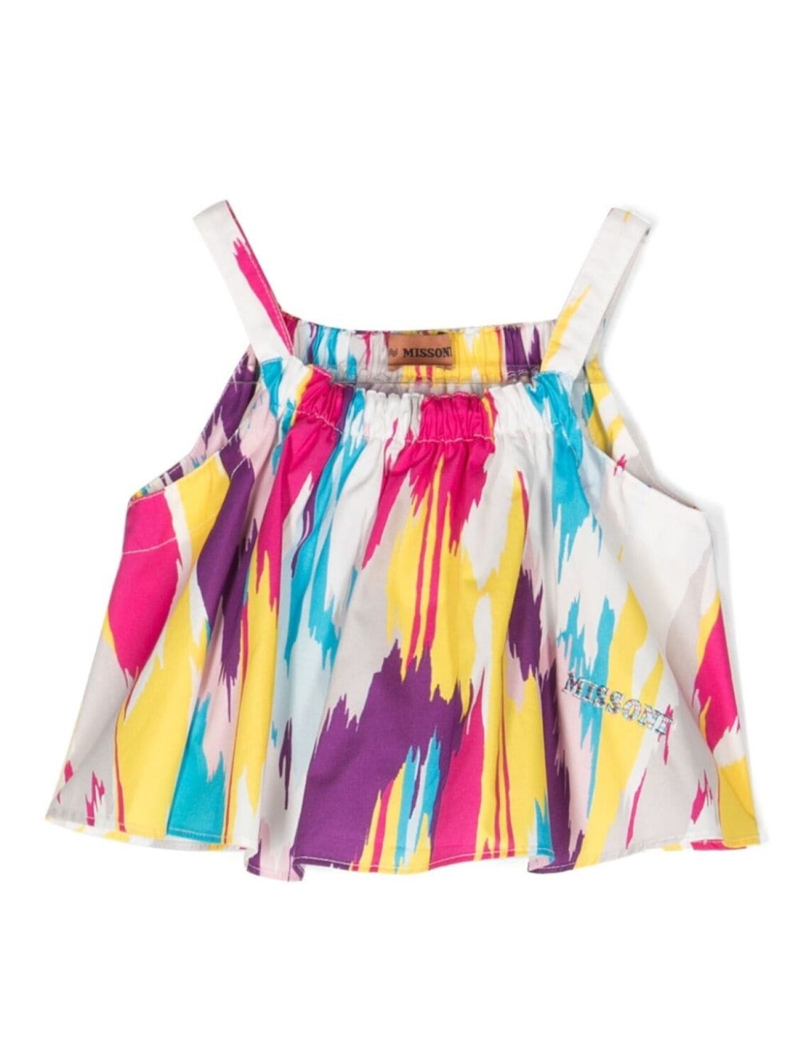 

Missoni Kids топ со сборками и абстрактным принтом, белый