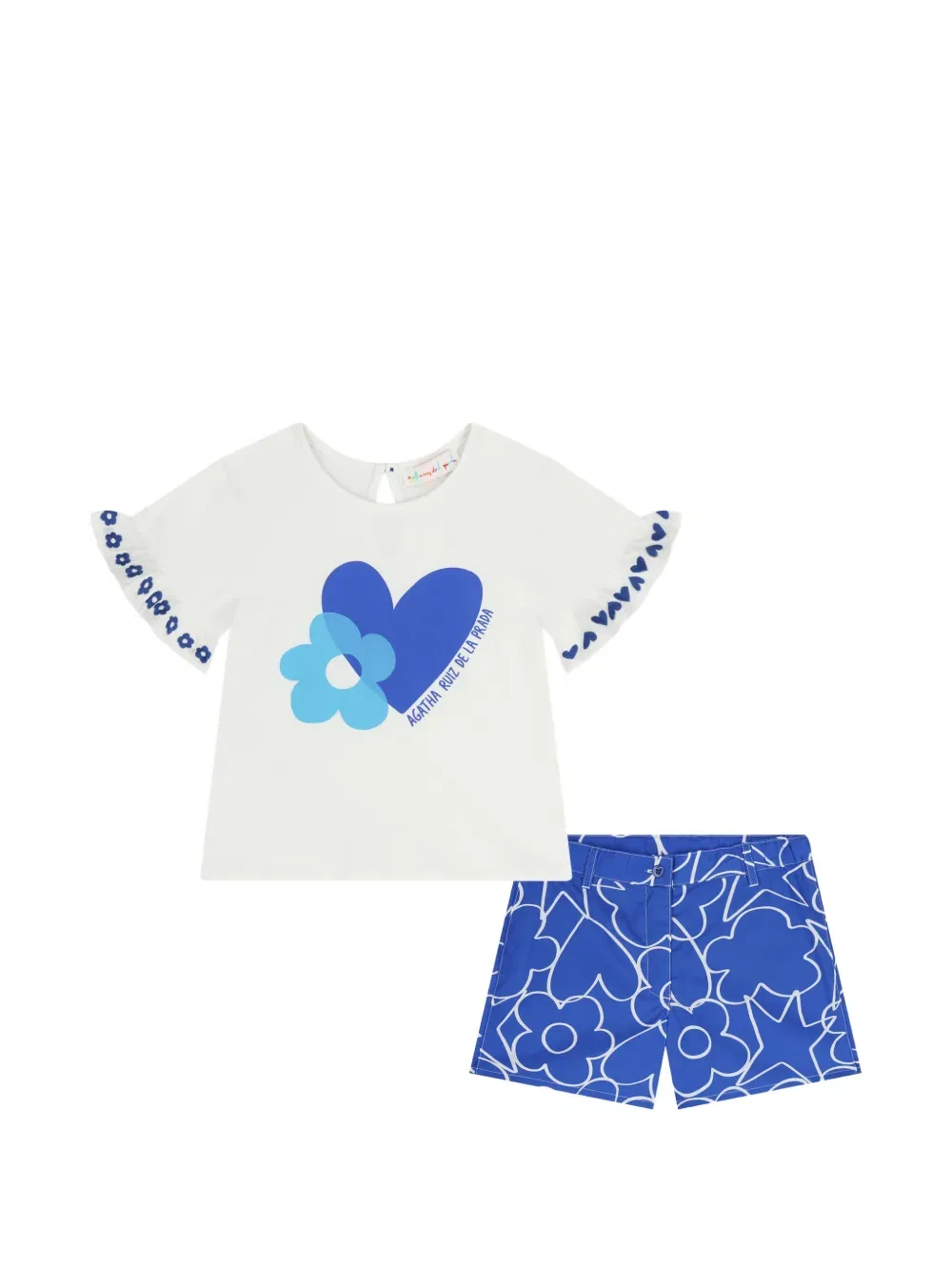 Короткий комплект с цветами и сердечками Agatha Ruiz De La Prada, белый