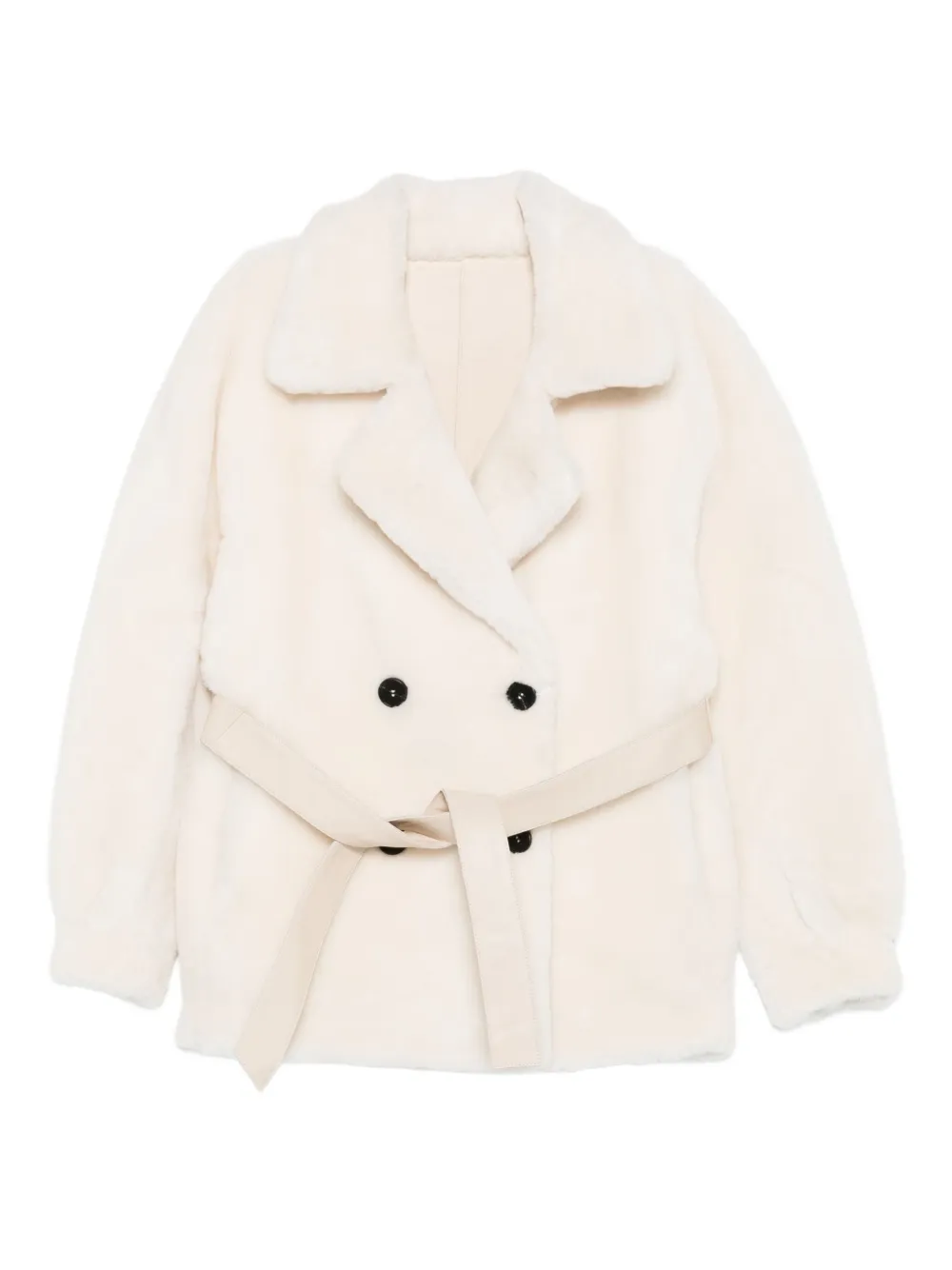 

Двубортное пальто с поясом Liska, белый