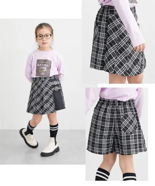 Девочки. Кюлоты в клетку с люрексом QUNTSTYLE чёрные — фото 3