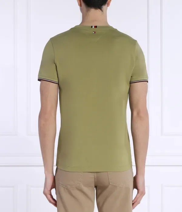 Футболка slim fit Tommy Hilfiger, оливково-зеленый — фото 4