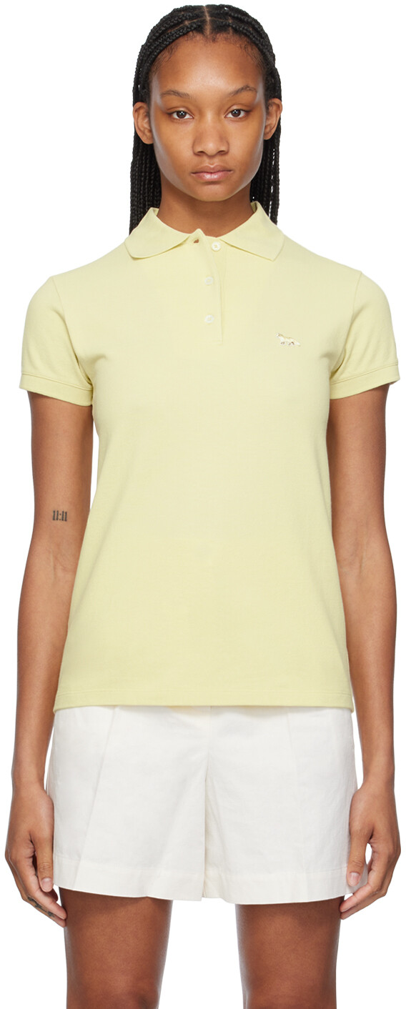 

Поло из желтого лисьего меха Maison Kitsune