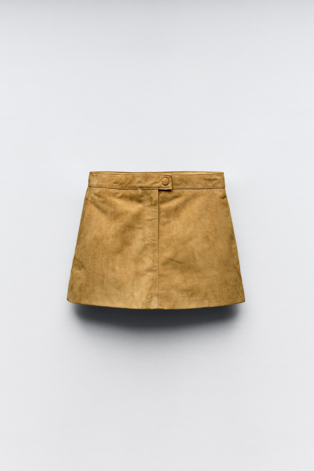 

Юбка из замши и кожи ZARA, песочный