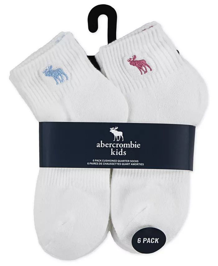 6 пар носков нейтрального цвета abercrombie kids, белый — фото 3