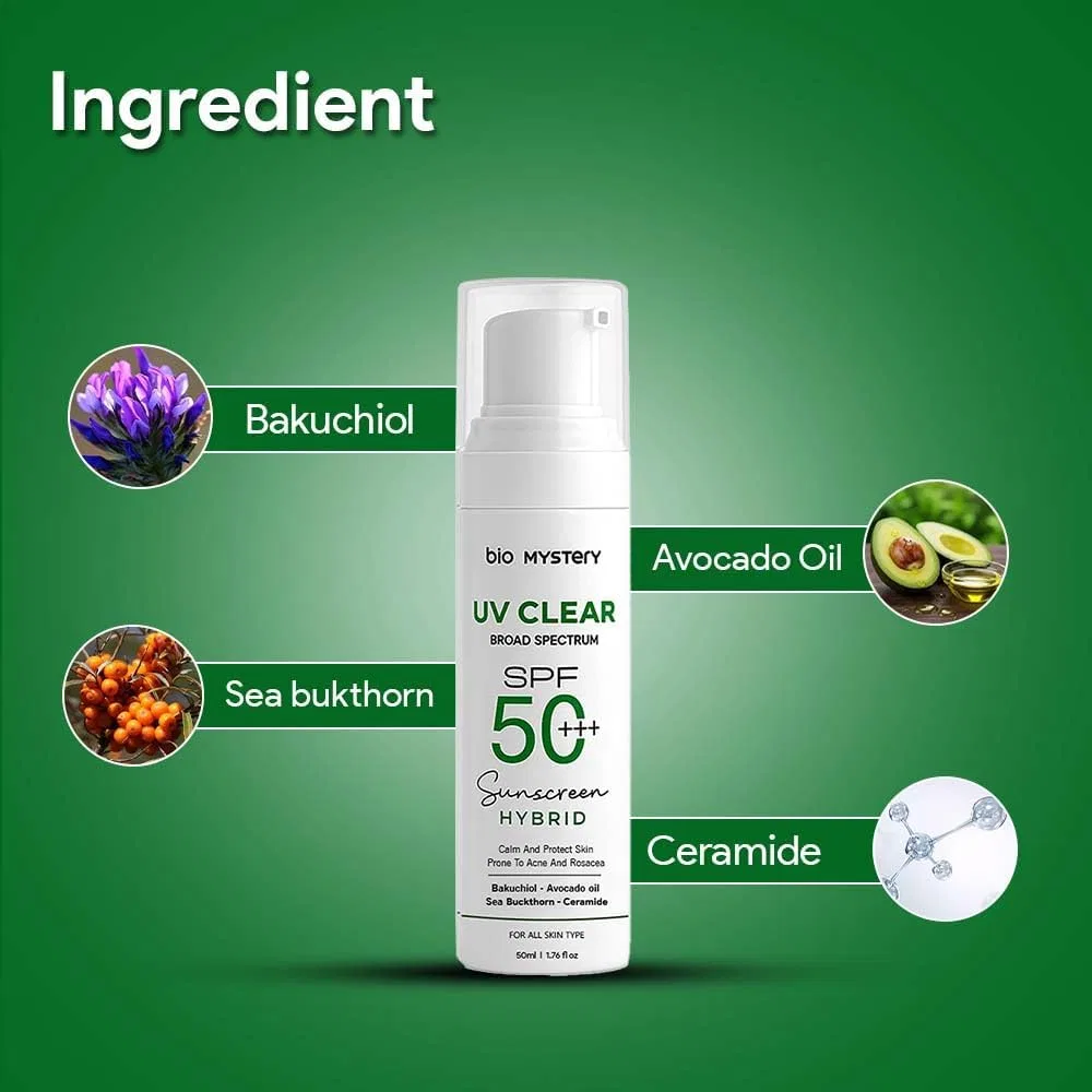 Солнцезащитный лосьон для лица Clear Face SPF 50+++, Bio Mystery, 50 мл, матовый финиш — фото 3