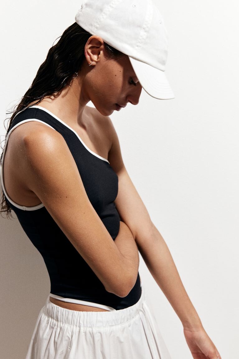 

Боди-Стринги на одно плечо H&M, черный