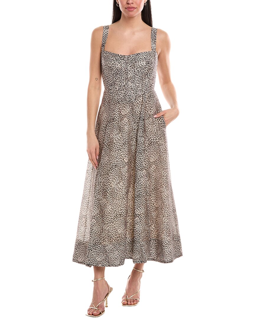 

Бардо Лила Корсет Миди-платье из льняной смеси Bardot, коричневый