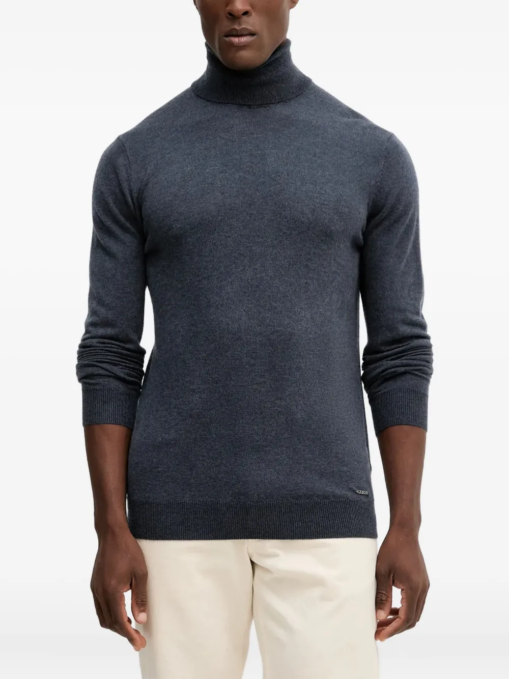 

Свитер с высоким воротником и логотипом Guess Usa, серый