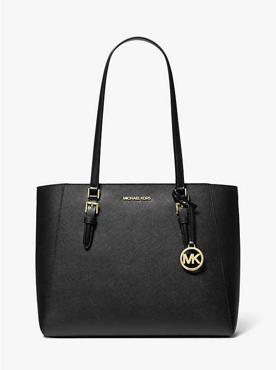 

Большая сумка-шоппер Charlotte из кожи сафьяно 3-в-1 Michael Kors, черный