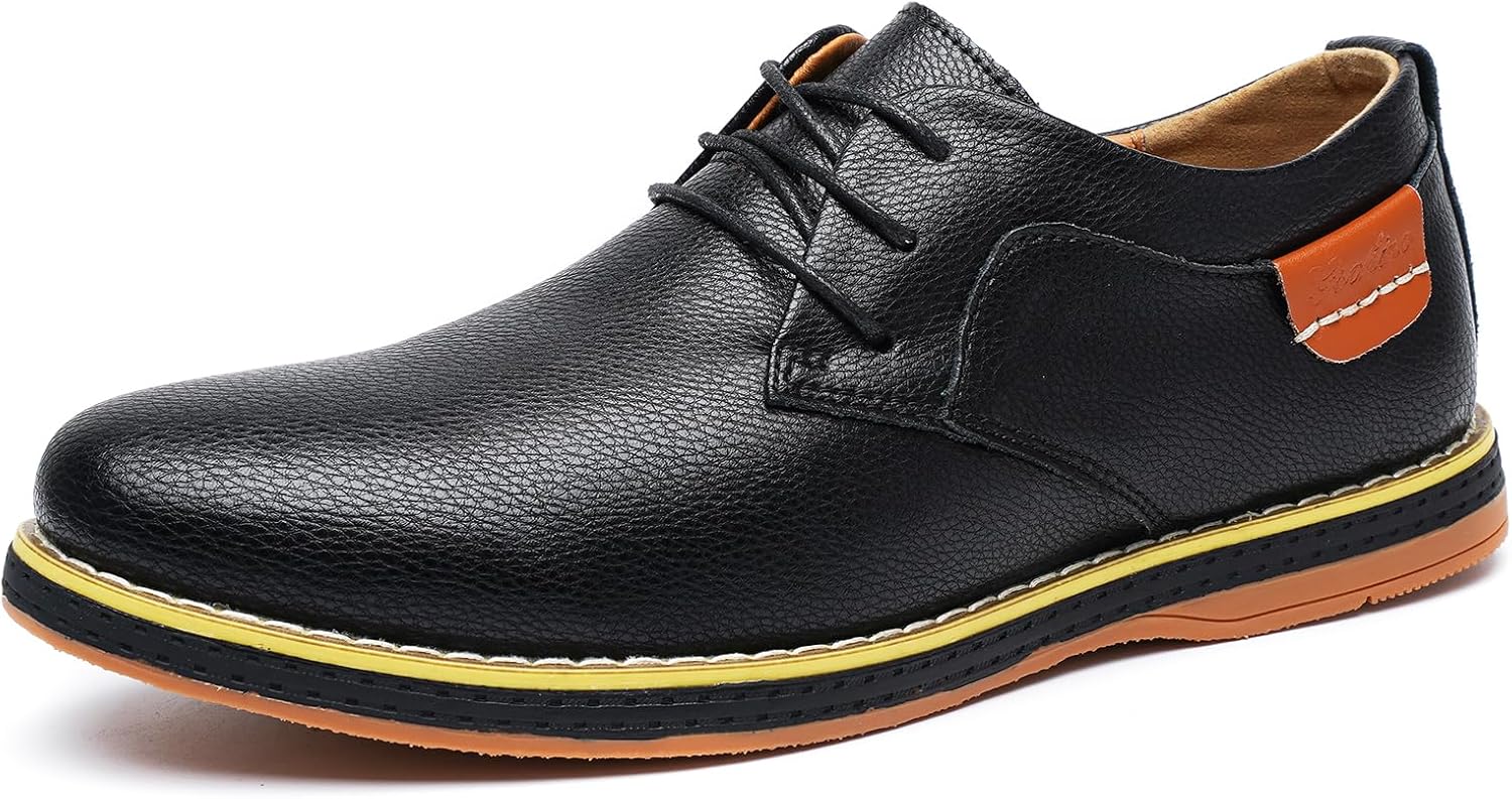 

Мужские повседневные туфли на шнуровке, классические оксфорды из кожи, деловые формальные удобные модные кроссовки, мягкие лоферы для офиса и прогулок Gsohino, черный