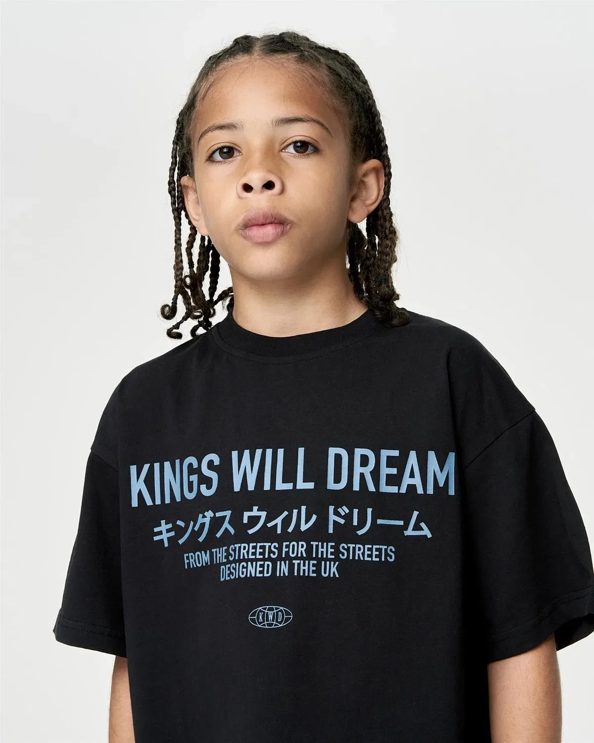 Футболка для мальчиков Oversized Fit Kings Will Dream, черный — фото 2
