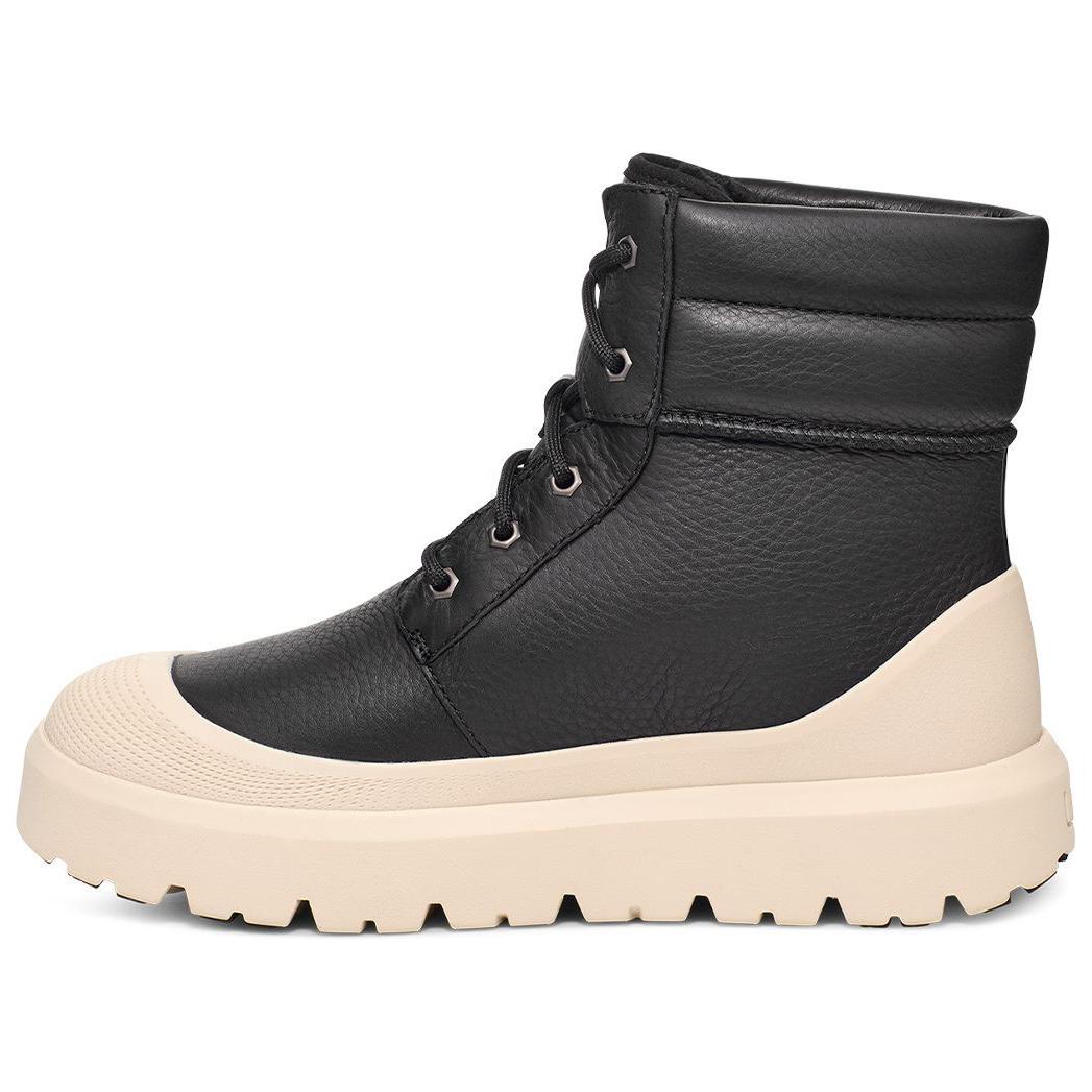 Мужские ботинки UGG Neumel High кожаные с резиновой подошвой, черно-бежевый — фото 2