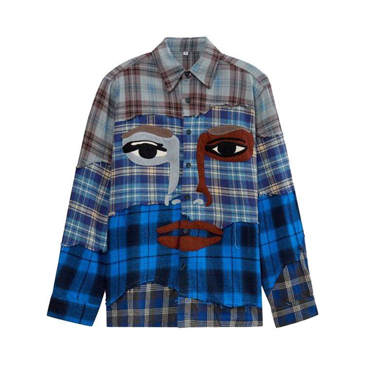 

Рубашка KidSuper Face Patchworked Shirt, Blue/Multicolor