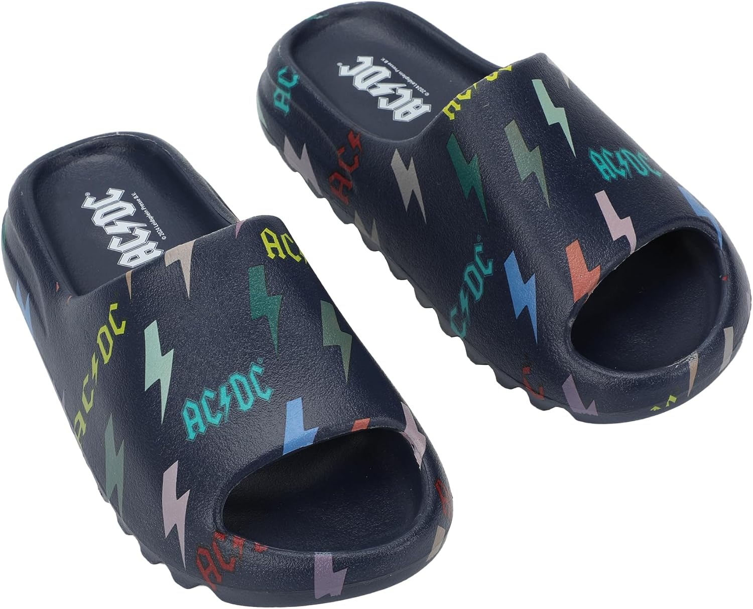 

Мужские синие шлепанцы Bioworld с логотипами ACDC Rainbow Thunderbolt