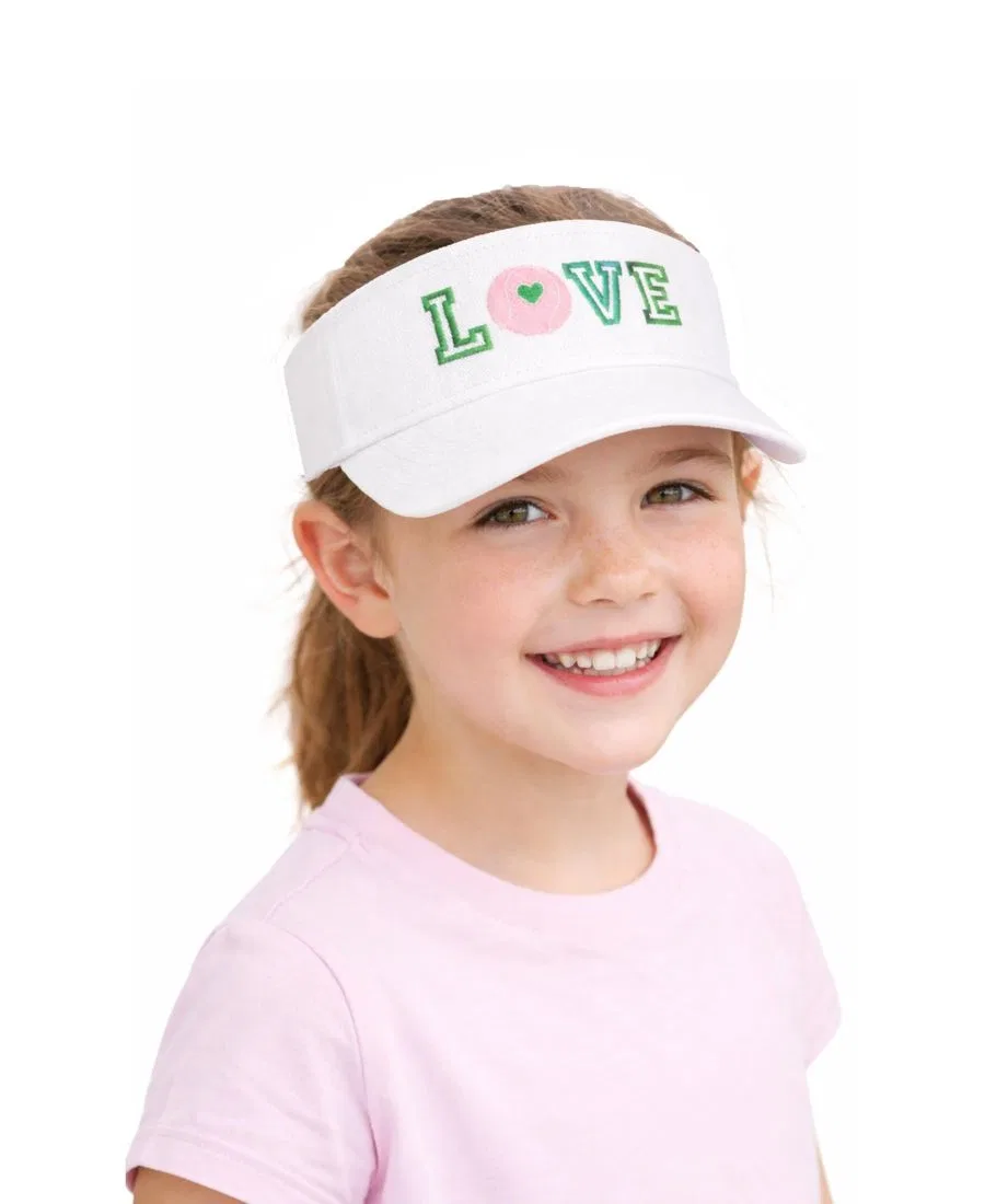 Детский бант и аксессуары для девочек Little/Big Love Tennis Bow Visor Bits & Bows, белый/розовый — фото 2