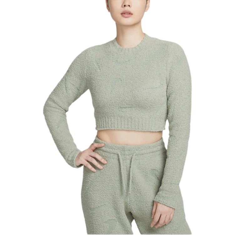 

Спортивная одежда Phoenix Cozy Bouclé женский облегающий длинный рукав вязаный топ Nike, светло-зеленый