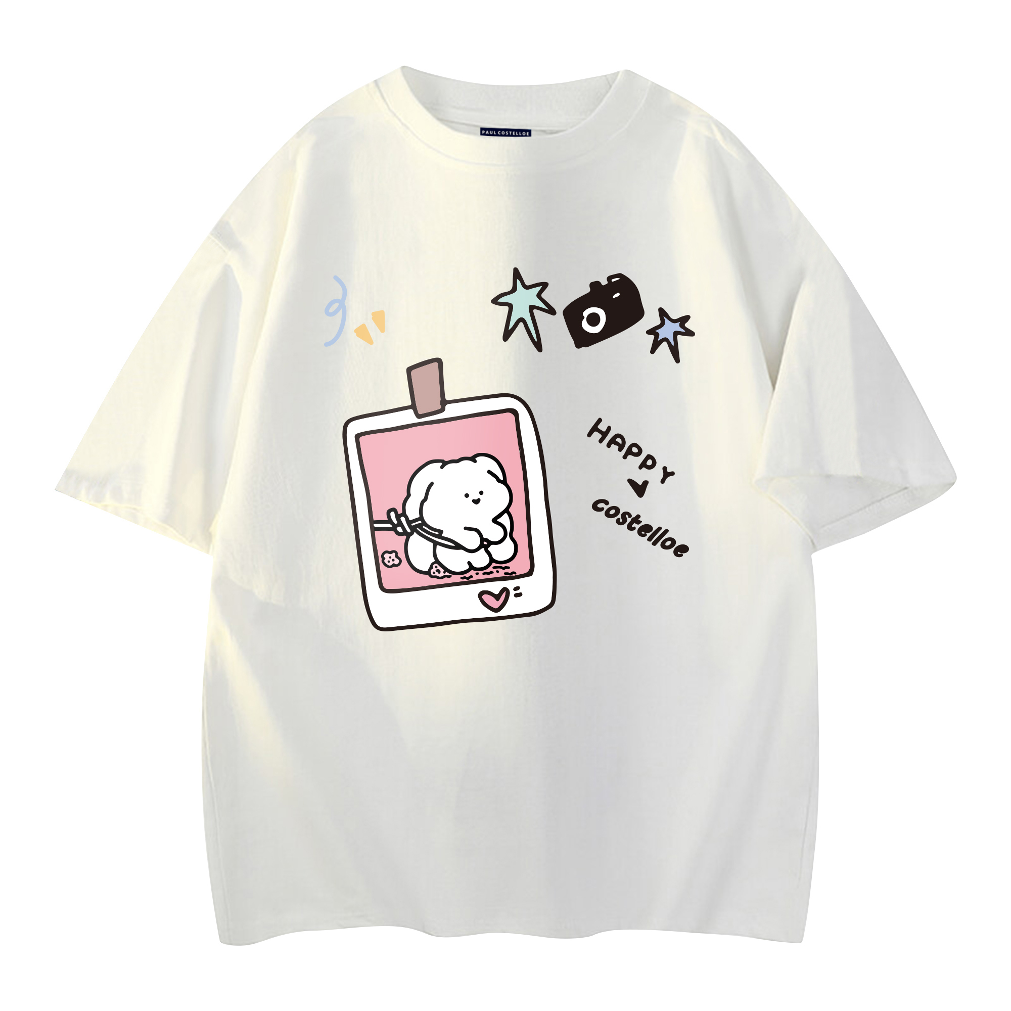 

Футболка унисекс PAUL COSTELLOE, белый/розовый