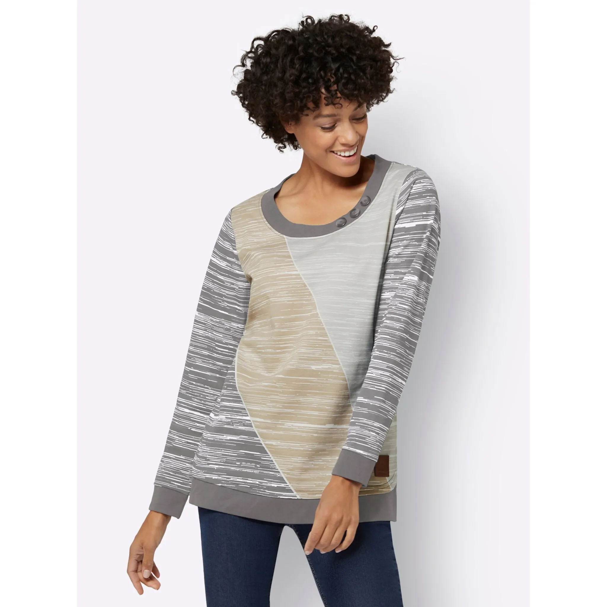 

Толстовка в стиле casual Casual Looks, цвет Grau-Ecru-Bedruckt