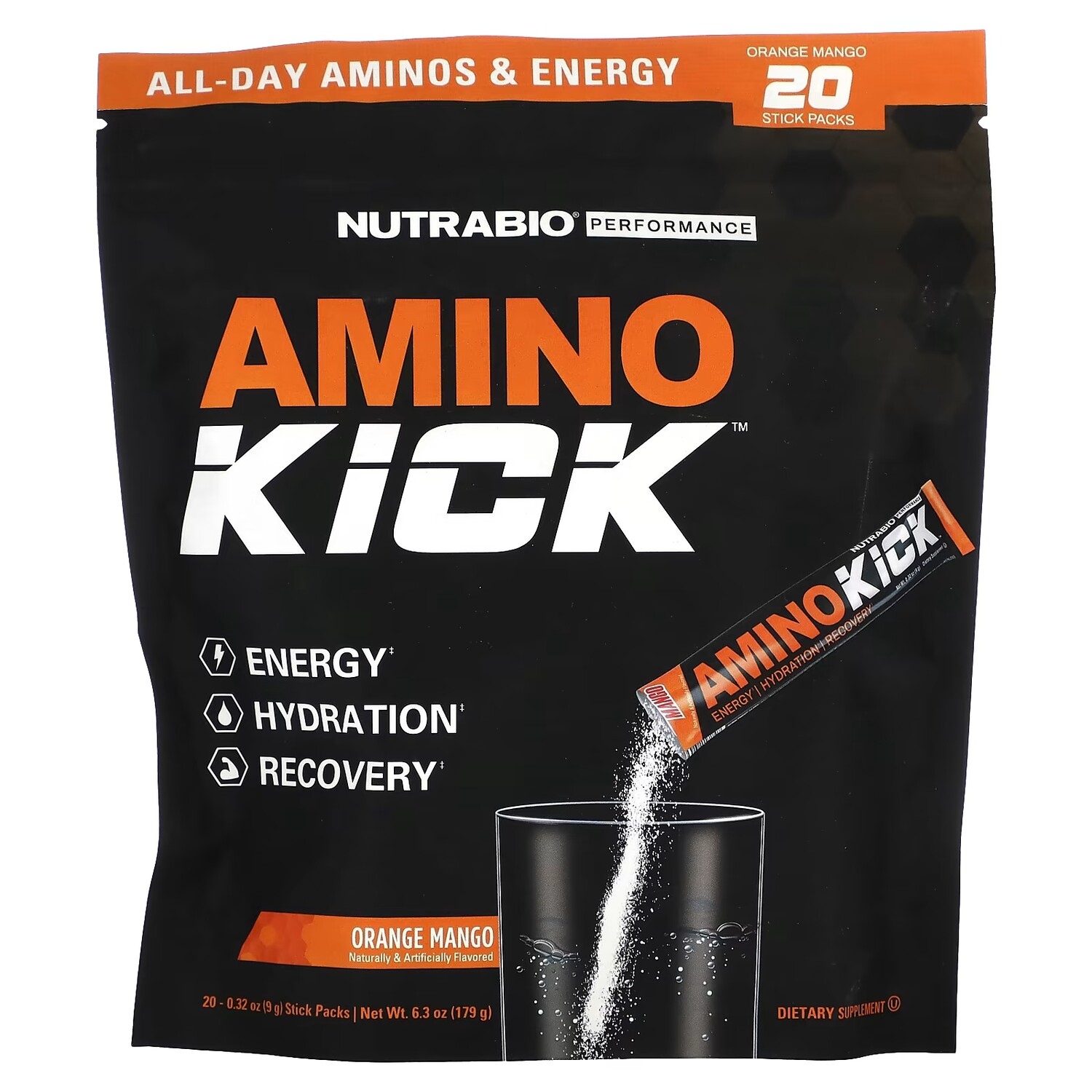 

Добавка Nutrabio Labs Amino Kick, апельсин / манго