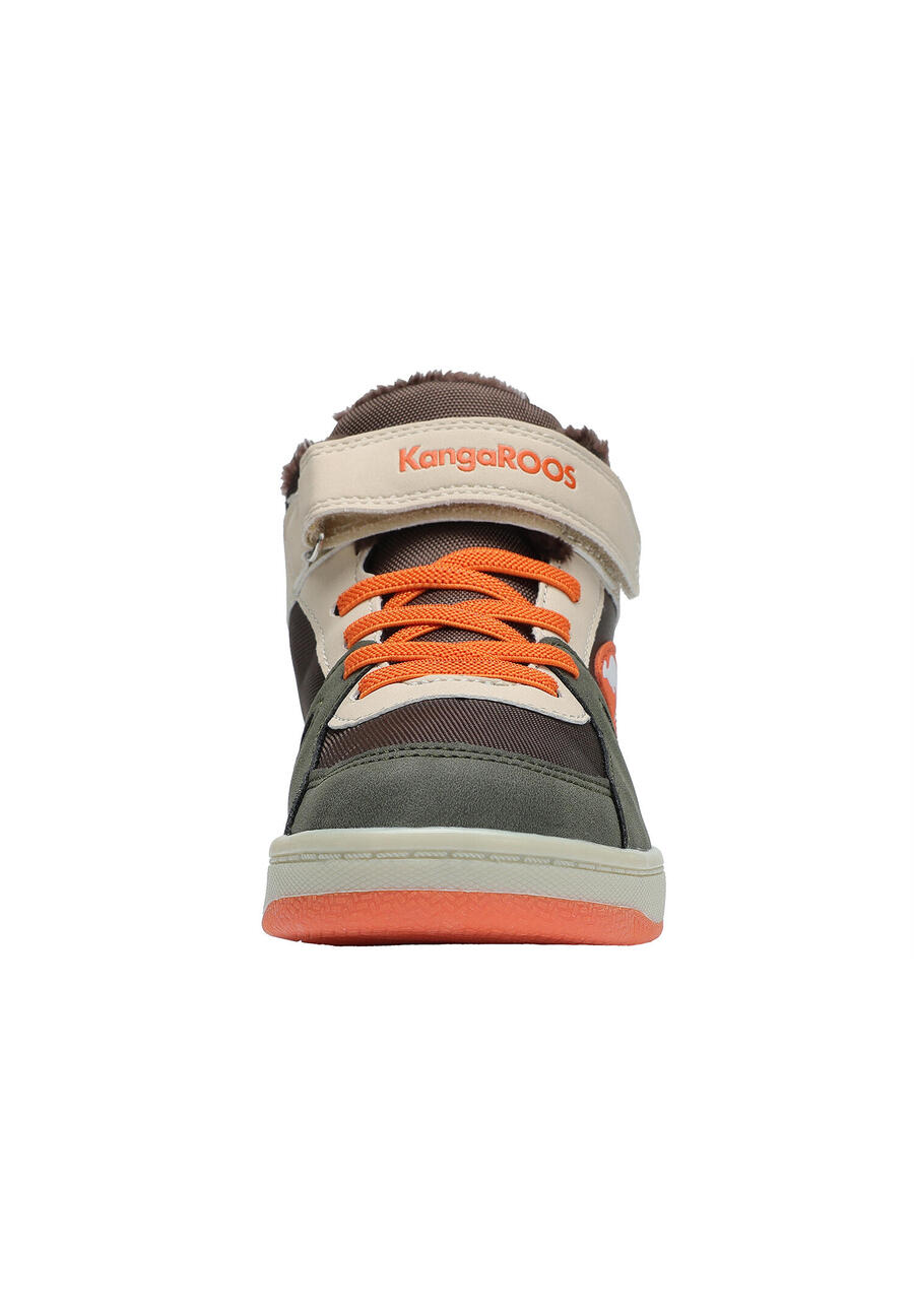 Детские высокие кеды KangaROOS K-CP Kalley II EV с теплой подкладкой бежевого цвета — фото 3