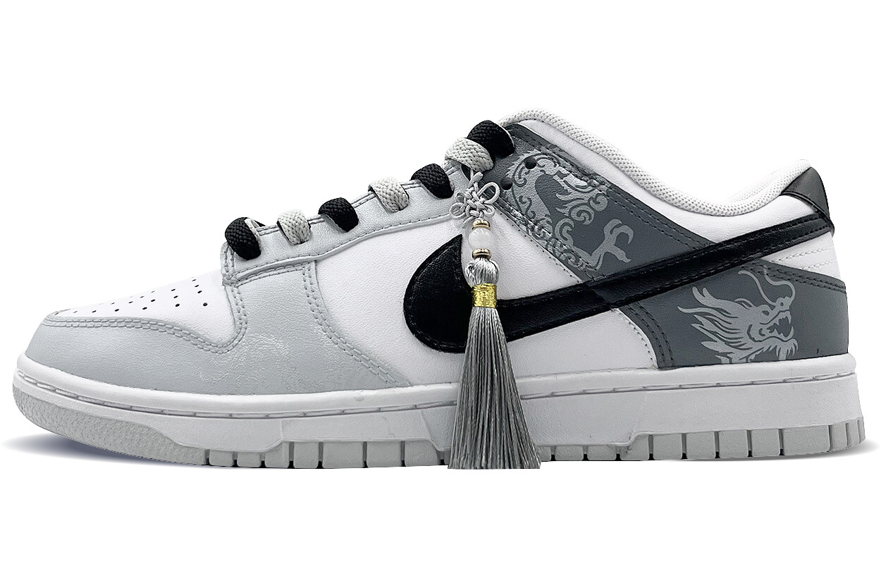 

Кроссовки Nike Dunk Skateboarding Shoes Men Low-top White/gray, темно-серый