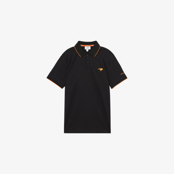 

Поло из хлопка с вышитым логотипом Reiss x McLaren Crypto Reiss, черный