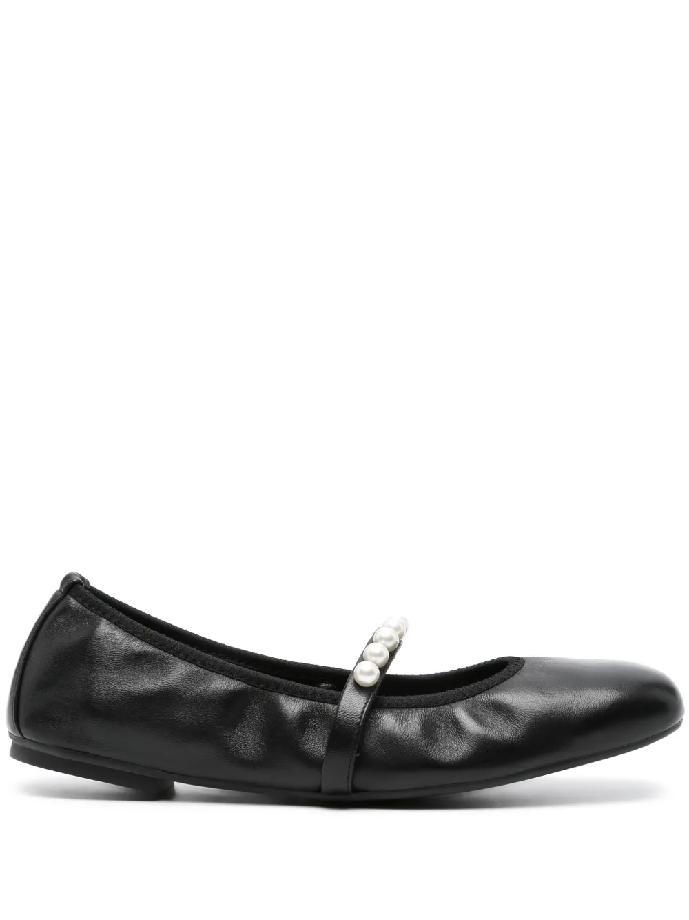 Балетки Goldie с искусственным жемчугом Stuart Weitzman, черный