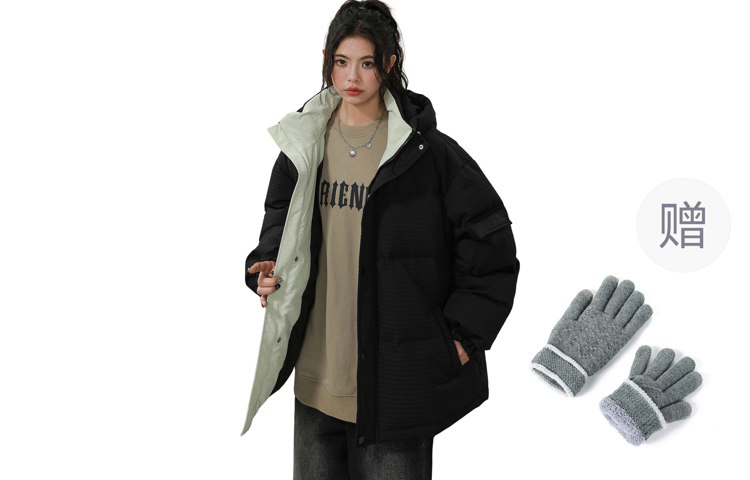 

WARRIOR Пуховик Unisex из коллекции Huichao Riding The Wind, Black