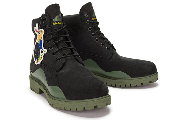 Мужские уличные ботинки Timberland с контрастной подошве, черный/зеленый — фото 4