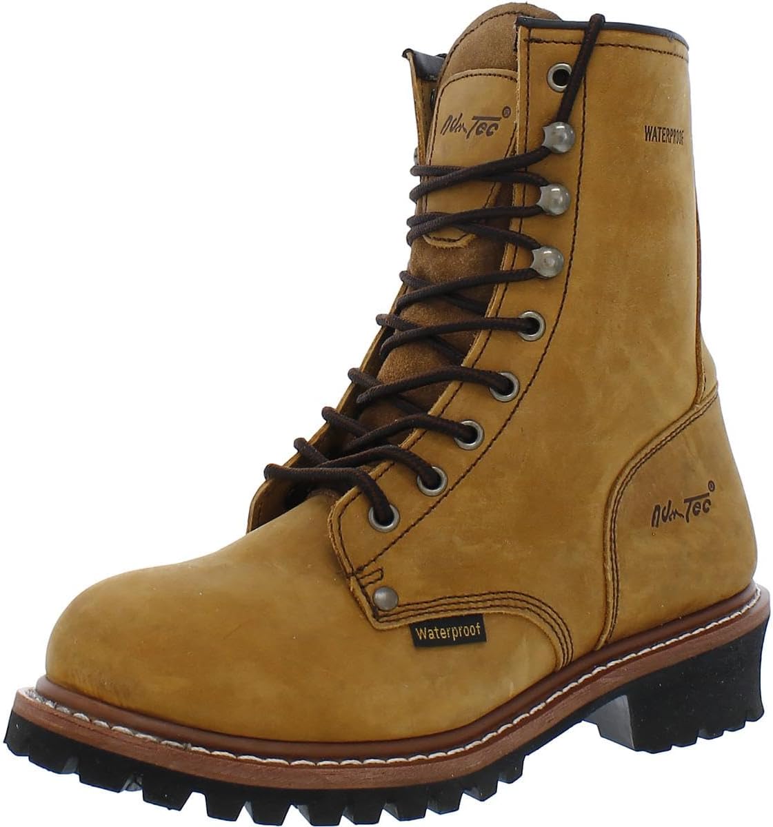 

Мужские ботинки Ad Tec 9in Logger Crazy Horse из кожи - с обычным мягким носком и амортизирующей противоскользящей подошвой из резины, коричневый