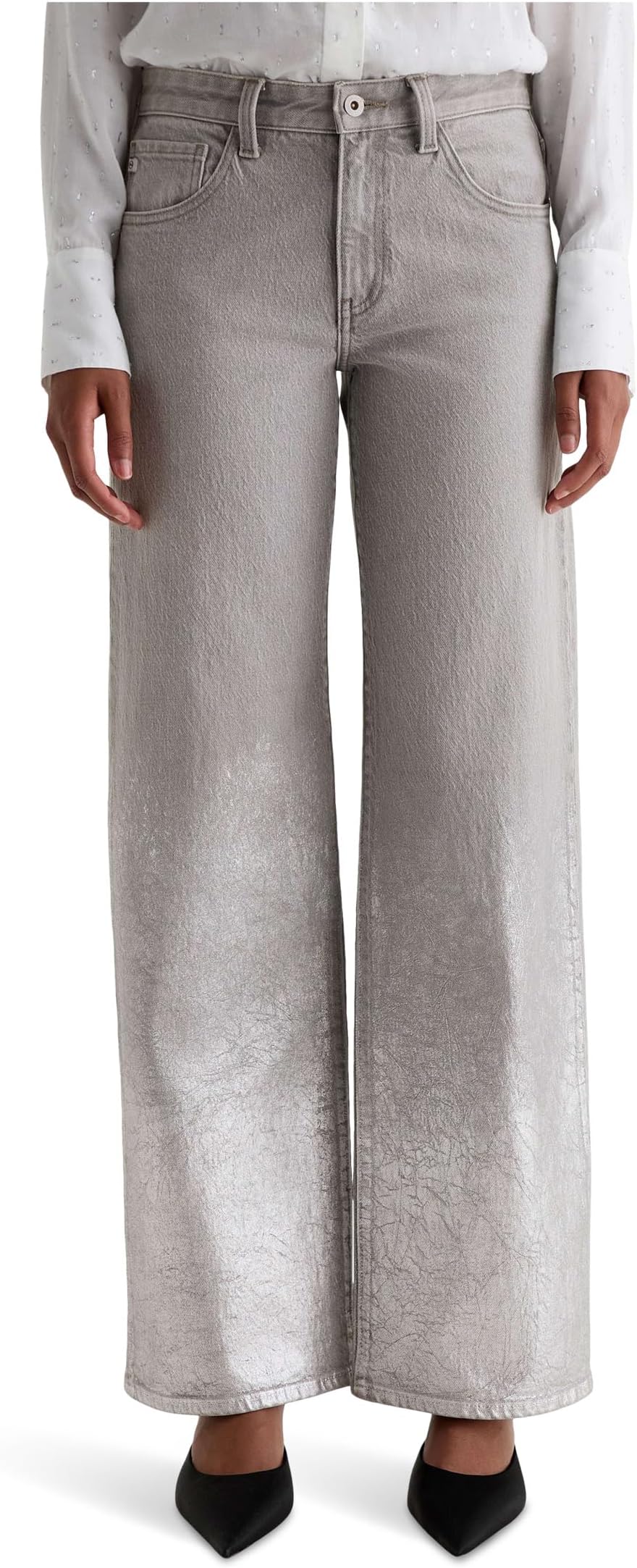 

Джинсы AG Jeans Women's Adria Low Rise Baggy Wide Leg, Silver Myst