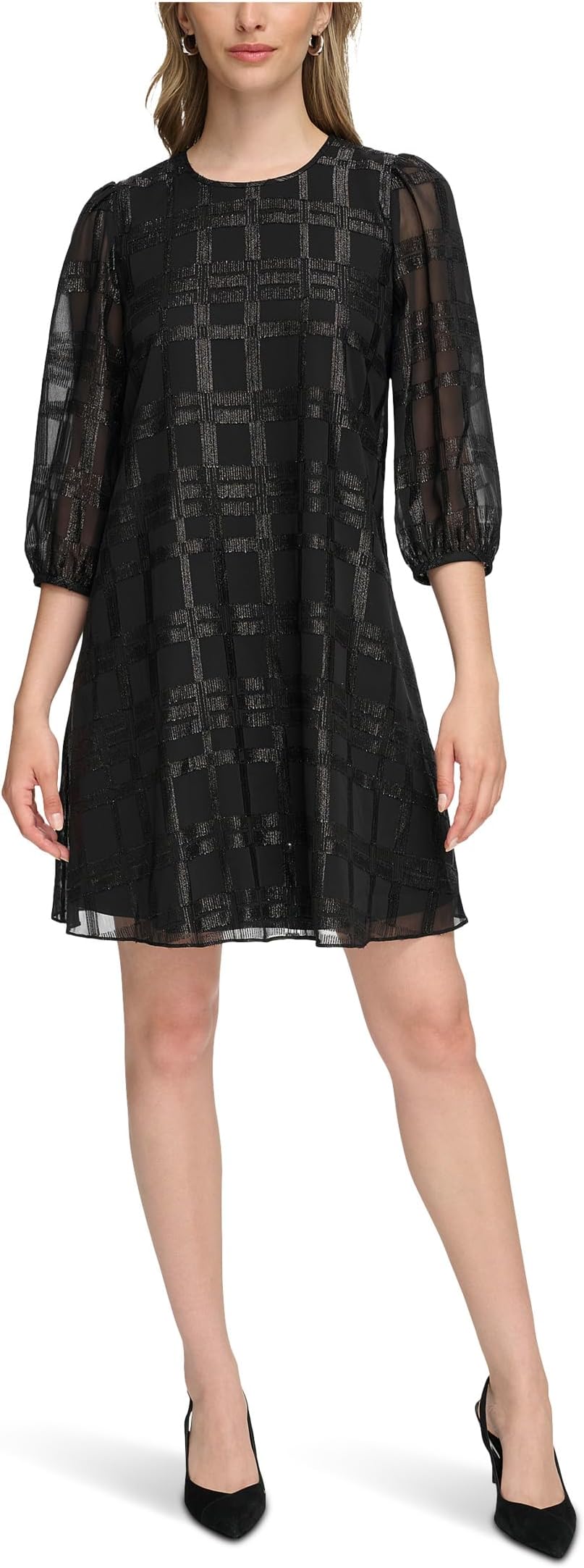 

Женский шифоновый А-силуэт с люрексом Calvin Klein, Black