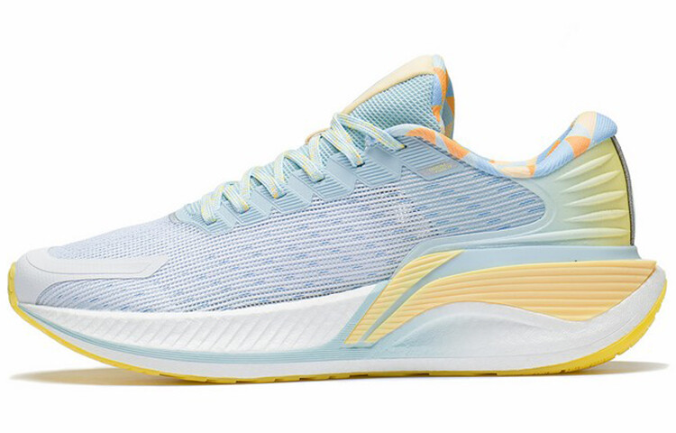 

Кроссовки для бега YueYing 2.0 Pro женские с низким верхом, стандартные, белые/светло-голубые/желтые Lining