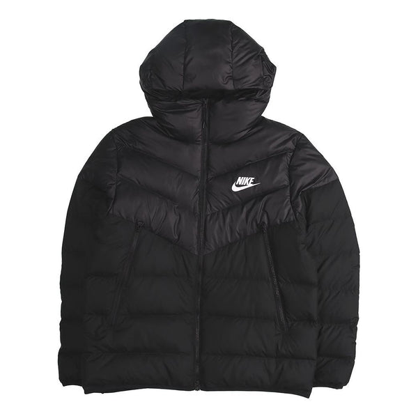 

Пуховик Nike Nsw Windrunner Down Fill Stay Warm Solid Color hooded down Jacket Black, черный