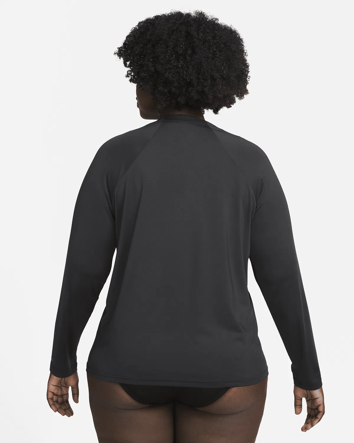 Женская длинная футболка Dri-FIT UV (плюс сайз) Nike Swim Hydroguard, Black — фото 2