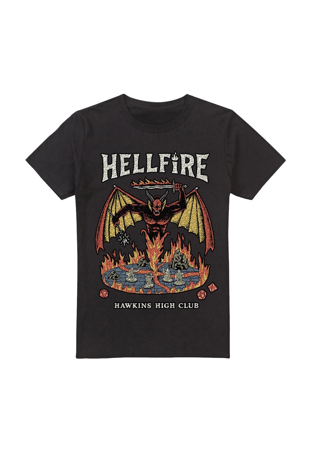 

Футболка с принтом STRANGER THINGS VINTAGE HAWKINS HIGH HELLFIRE Cotton Soul, черный